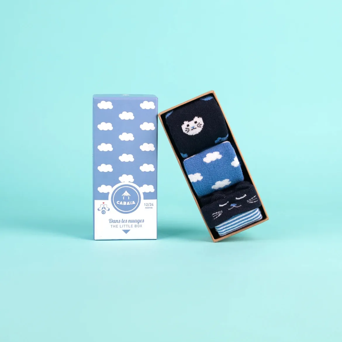 Chaussettes Dans les nuages - Pack de chaussettes bébé - Bleu