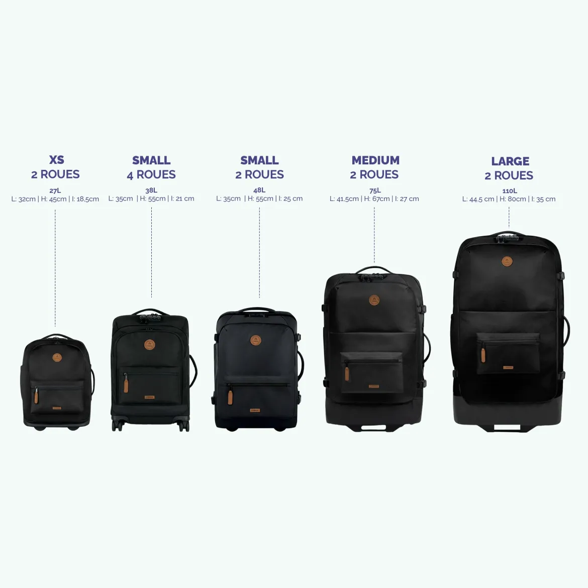 Valise souple 2 roues Large Maupiti